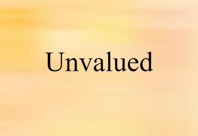 Unvalued (noun) Definition, Meaning & Examples