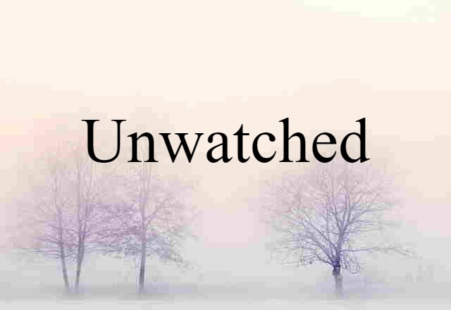 Unwatched (noun) Definition, Meaning & Examples