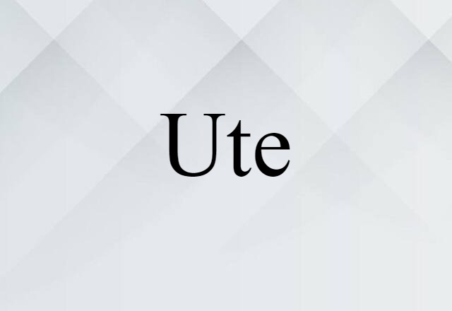 Ute (noun) Definition, Meaning & Examples