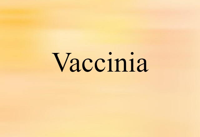 Vaccinia (noun) Definition, Meaning & Examples