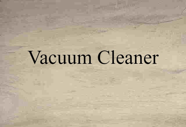 Vacuum Cleaner (noun) Definition, Meaning & Examples