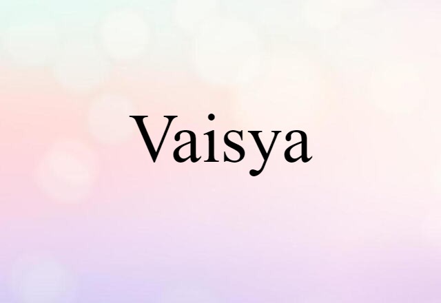 Vaisya (noun) Definition, Meaning & Examples