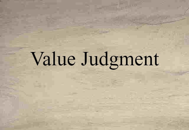 value judgment