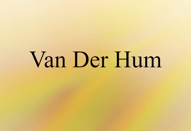 Van der Hum