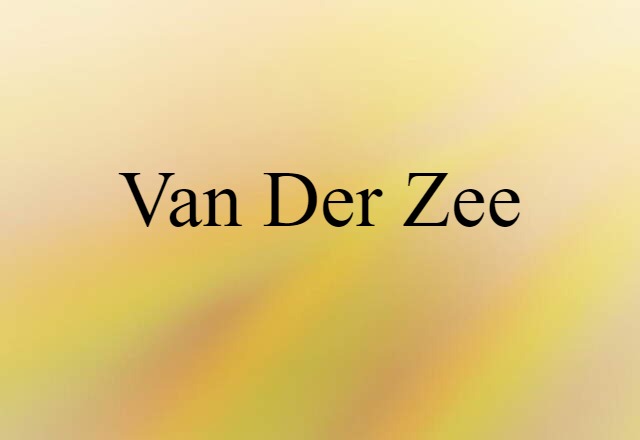 Van Der Zee