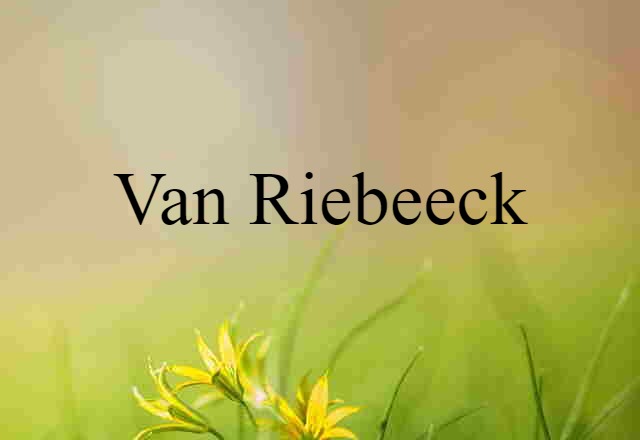 van Riebeeck