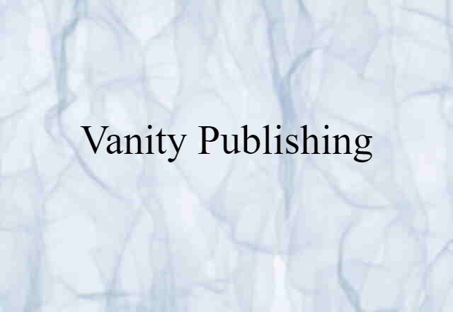 vanity publishing