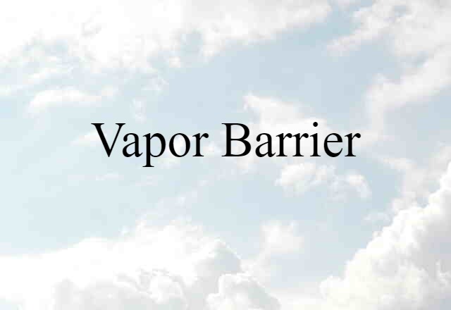 Vapor Barrier (noun) Definition, Meaning & Examples