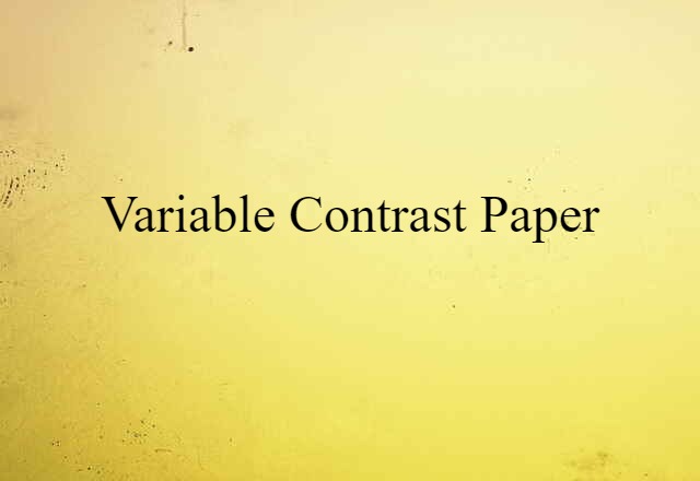 variable contrast paper