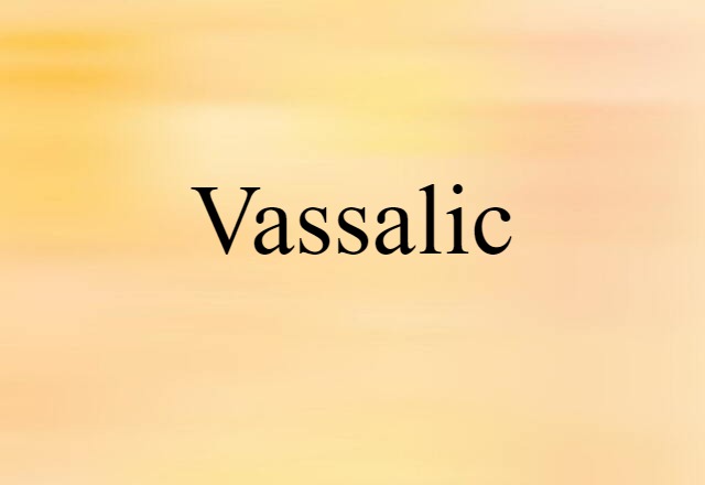 Vassalic (noun) Definition, Meaning & Examples