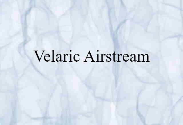 Velaric Airstream (noun) Definition, Meaning & Examples