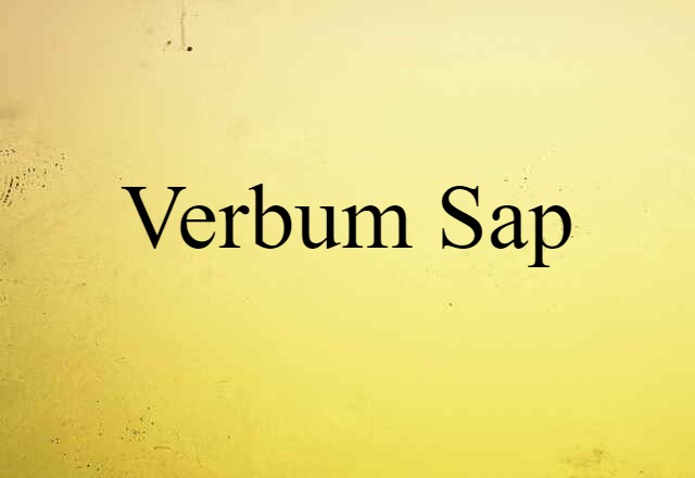 verbum sap