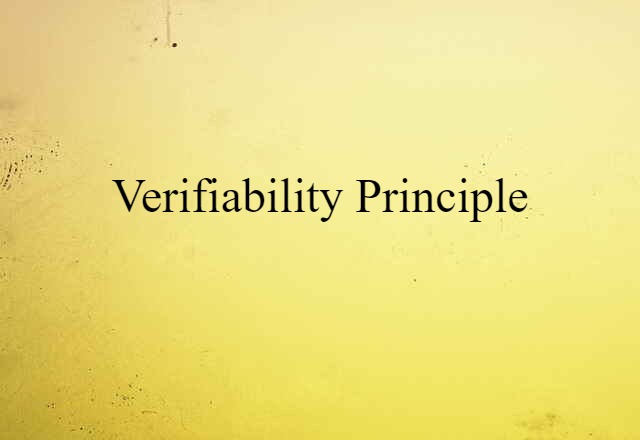 verifiability principle