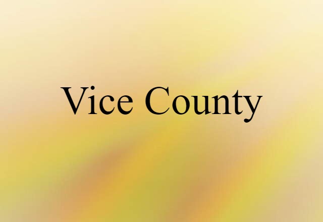 Vice-county (noun) Definition, Meaning & Examples