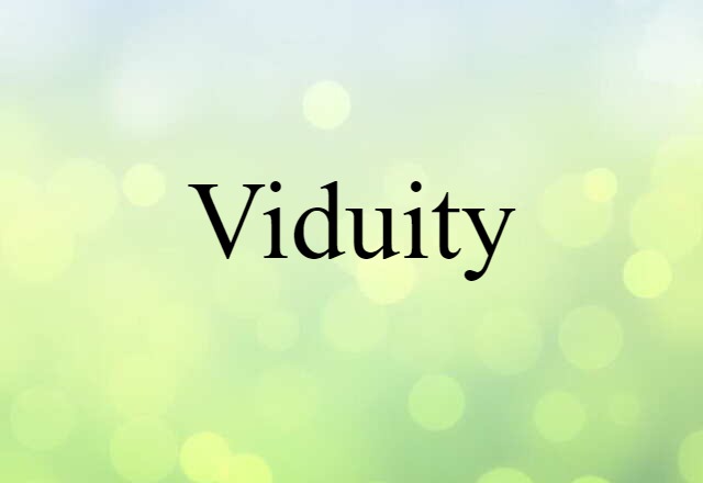 viduity