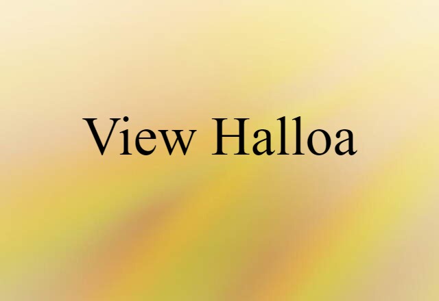 View Halloa (noun) Definition, Meaning & Examples