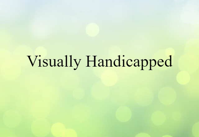 Visually Handicapped (noun) Definition, Meaning & Examples