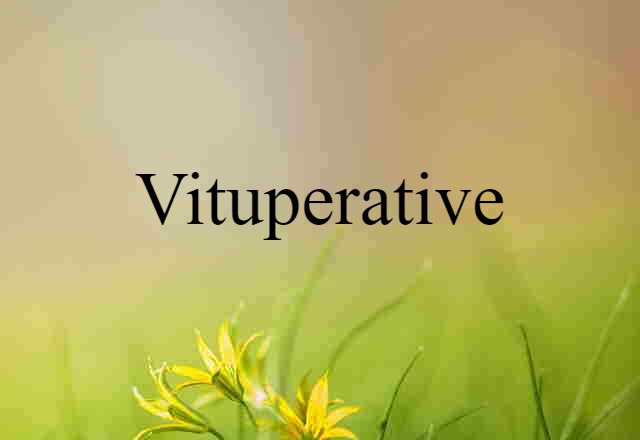 Vituperative (noun) Definition, Meaning & Examples