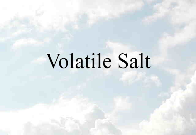 Volatile Salt (noun) Definition, Meaning & Examples