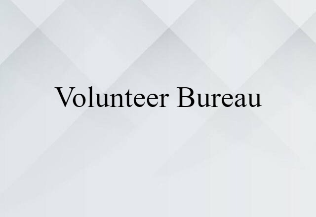 Volunteer Bureau (noun) Definition, Meaning & Examples