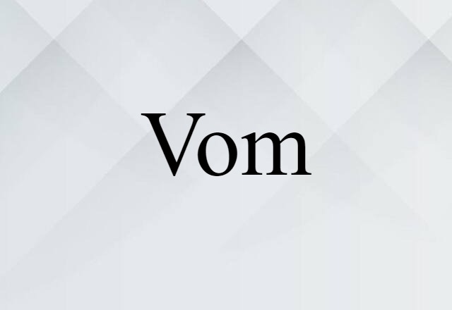 Vom (noun) Definition, Meaning & Examples