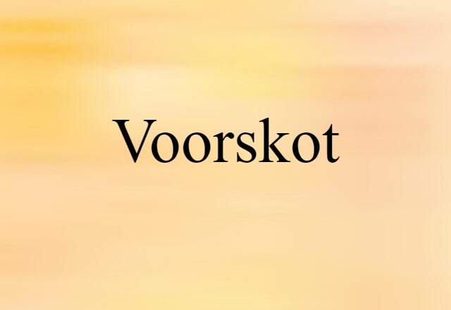 Voorskot (noun) Definition, Meaning & Examples