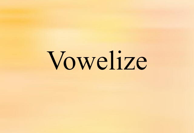 vowelize