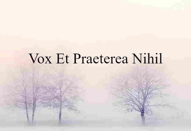 vox et praeterea nihil