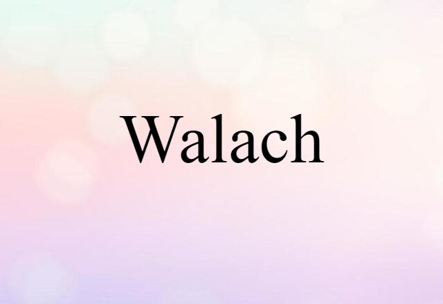 Walach (noun) Definition, Meaning & Examples