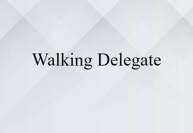 Walking Delegate (noun) Definition, Meaning & Examples