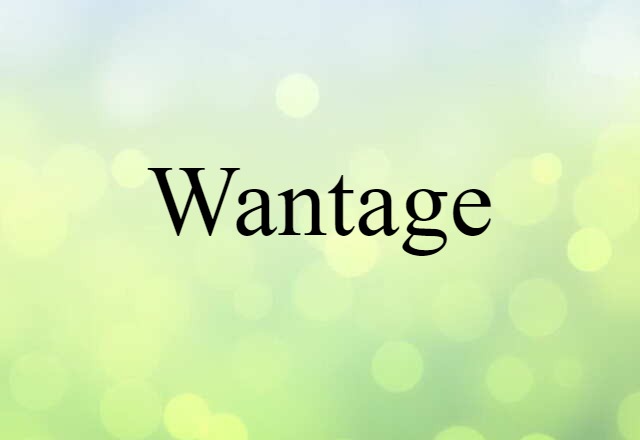 Wantage (noun) Definition, Meaning & Examples