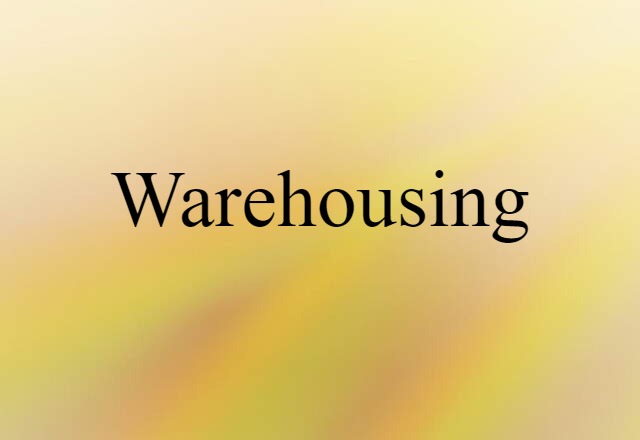 Warehousing (noun) Definition, Meaning & Examples