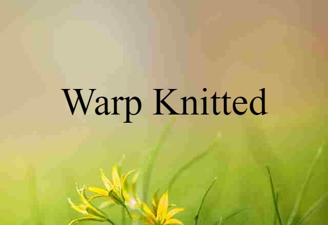 warp knitted