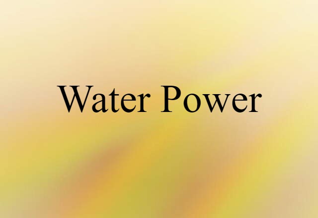 water power