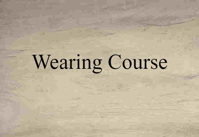 Wearing Course (noun) Definition, Meaning & Examples