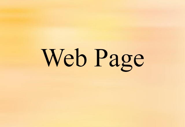 Web Page (noun) Definition, Meaning & Examples