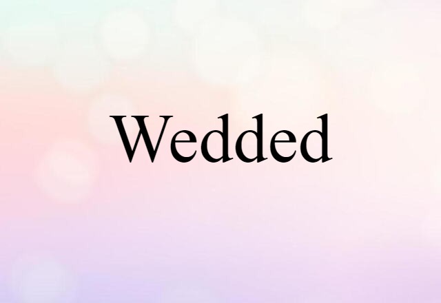 Wedded (noun) Definition, Meaning & Examples