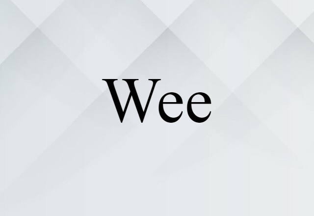 Wee (noun) Definition, Meaning & Examples