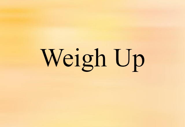 Weigh Up (noun) Definition, Meaning & Examples