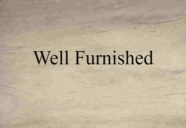 Well Furnished (noun) Definition, Meaning & Examples