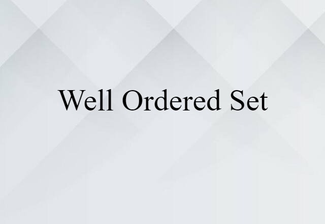 well-ordered set