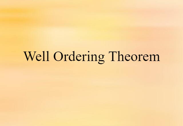 well-ordering theorem