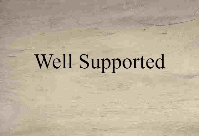 Well-supported (noun) Definition, Meaning & Examples