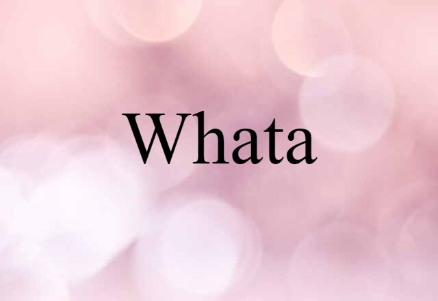 Whata (noun) Definition, Meaning & Examples