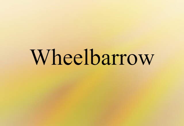 Wheelbarrow (noun) Definition, Meaning & Examples