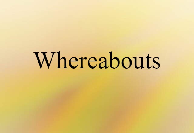 Whereabouts (noun) Definition, Meaning & Examples