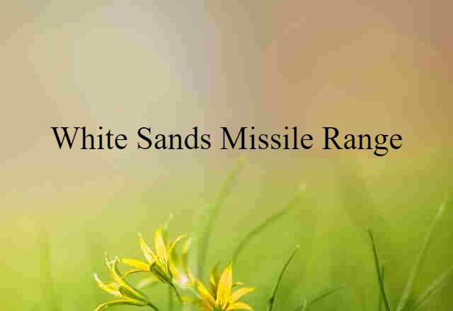 White Sands Missile Range (noun) Definition, Meaning & Examples