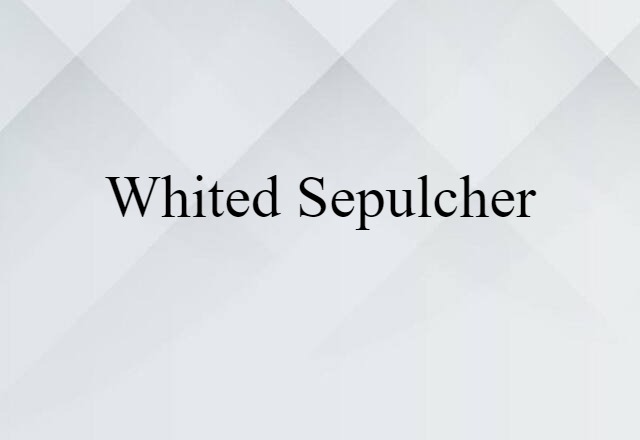 Whited Sepulcher (noun) Definition, Meaning & Examples