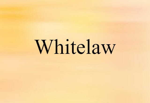 Whitelaw (noun) Definition, Meaning & Examples