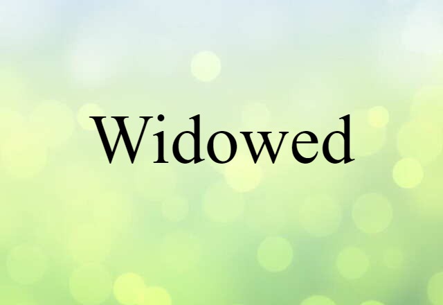 Widowed (noun) Definition, Meaning & Examples